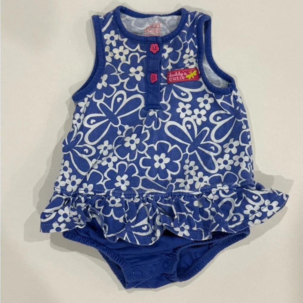 Carter's Navy and White Floral Diaper Cover